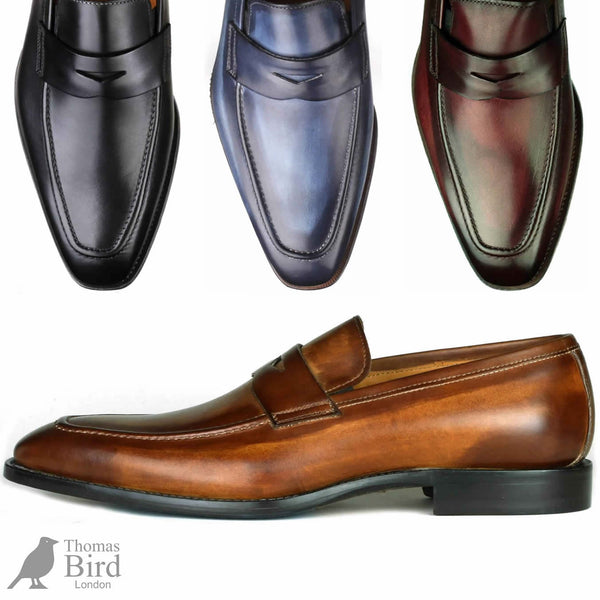 Thomas bird range of penny loafers - various colours