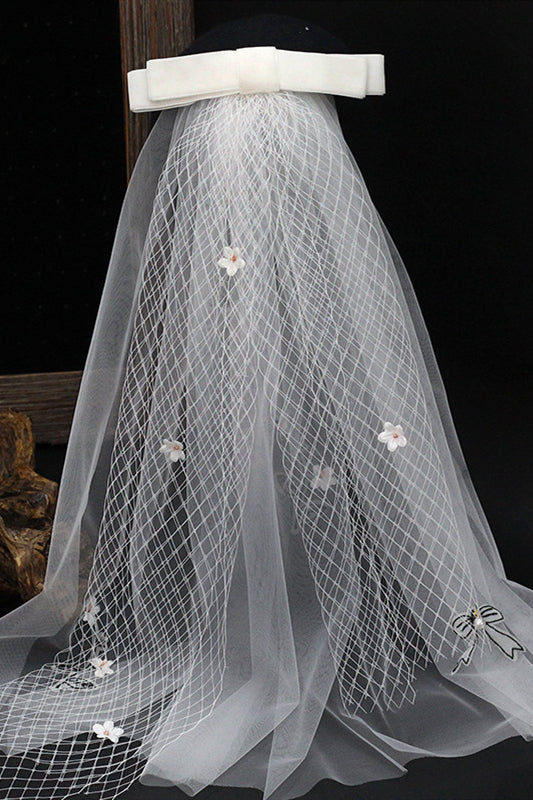 Bowknot Fairy White Bridal Veil