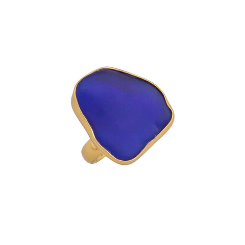 Blue gemstone gold ring