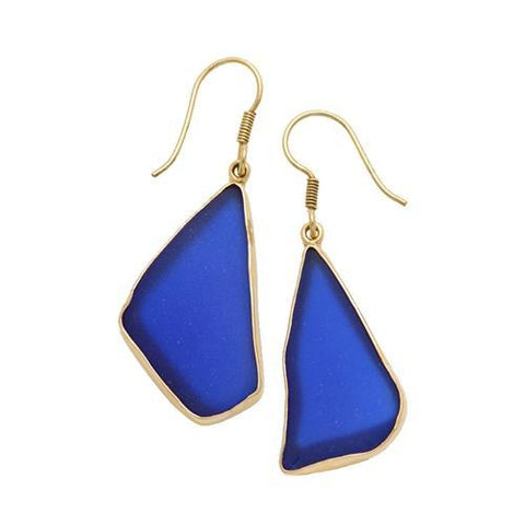 Blue gemstone drop earrings