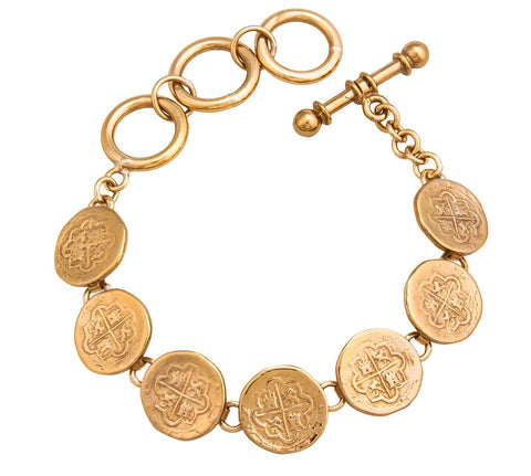 Gold multi-coin bracelet