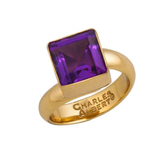 ALCHEMIA AMETHYST SQUARE ADJUSTABLE RING