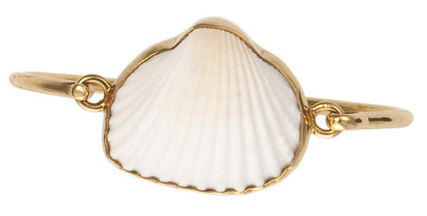 white shell gold cuff