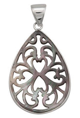 STERLING SILVER MOTHER OF PEARL CUT OUT PENDANT