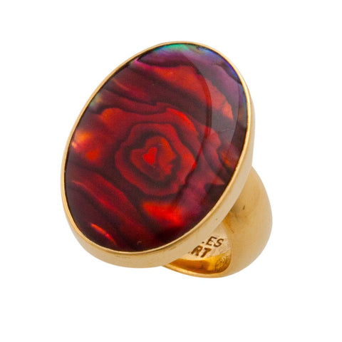 Red rose gold ring