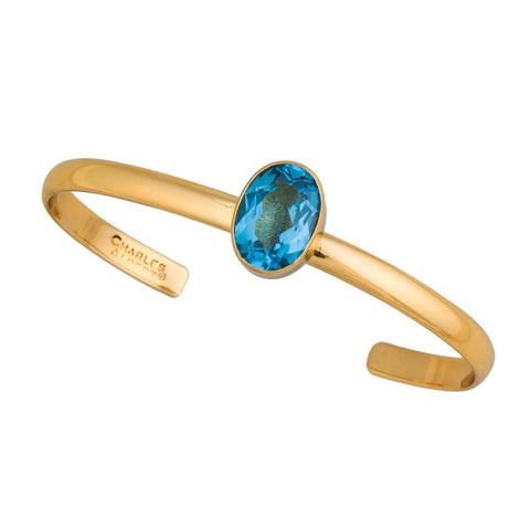 Small blue gemstone gold bracelet