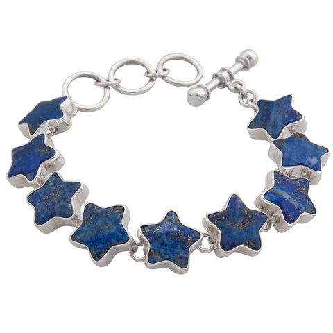 Blue gemstone star bracelet