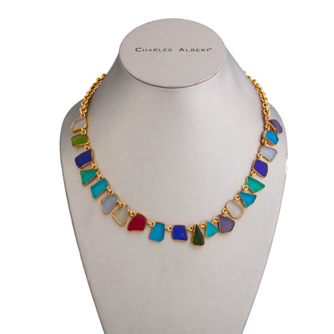 Multi-color gemstone necklace