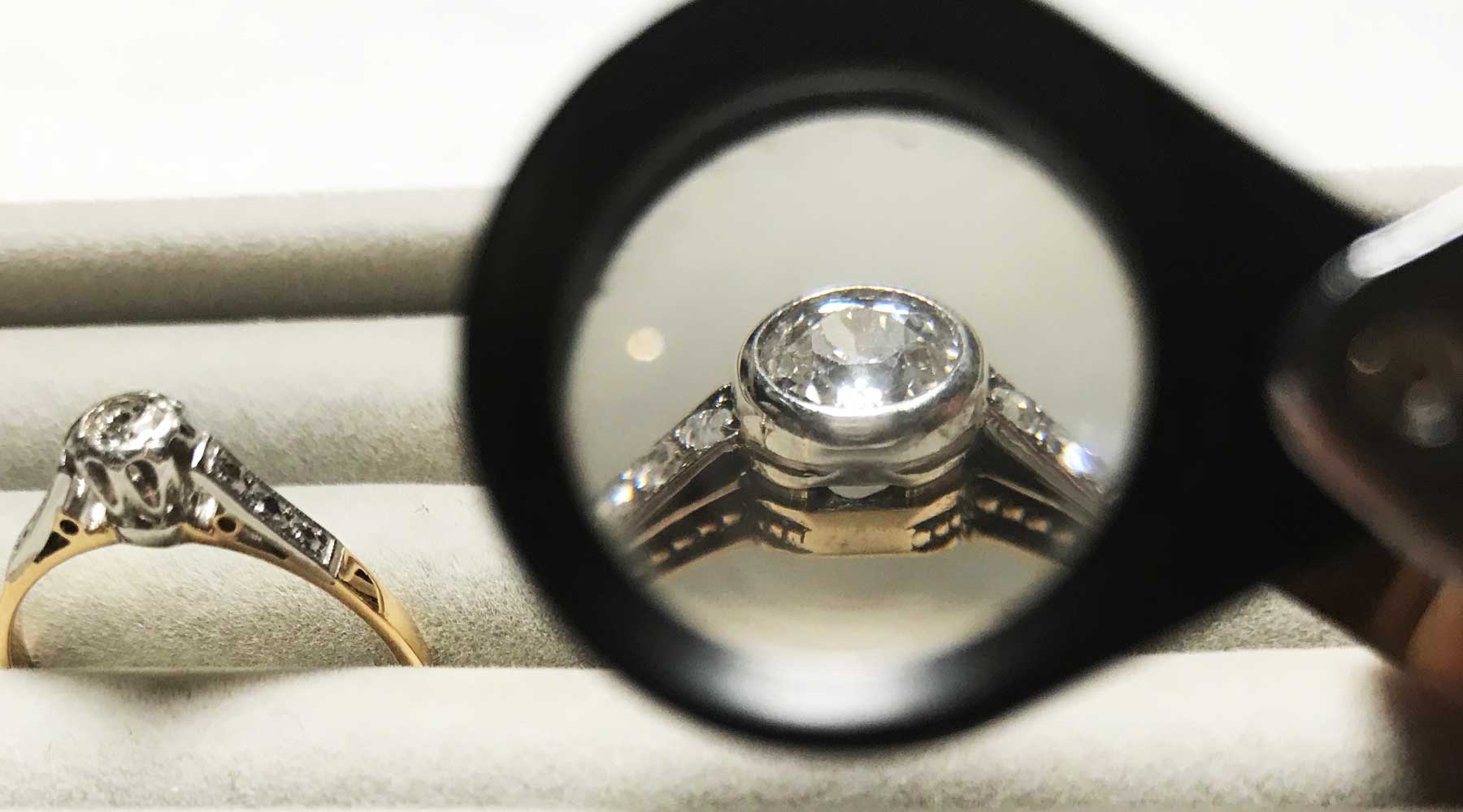 Old European cut diamond, vintage engagement ring