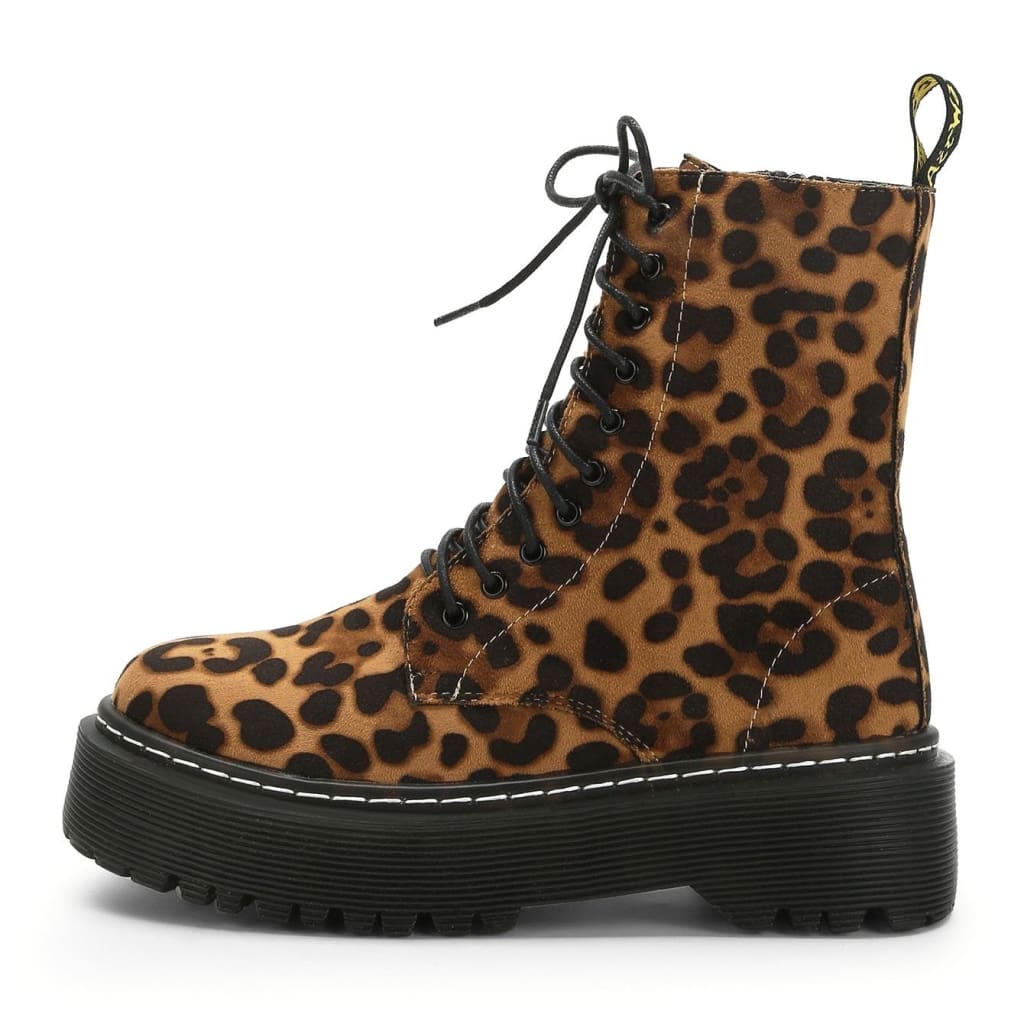 animal print combat boots