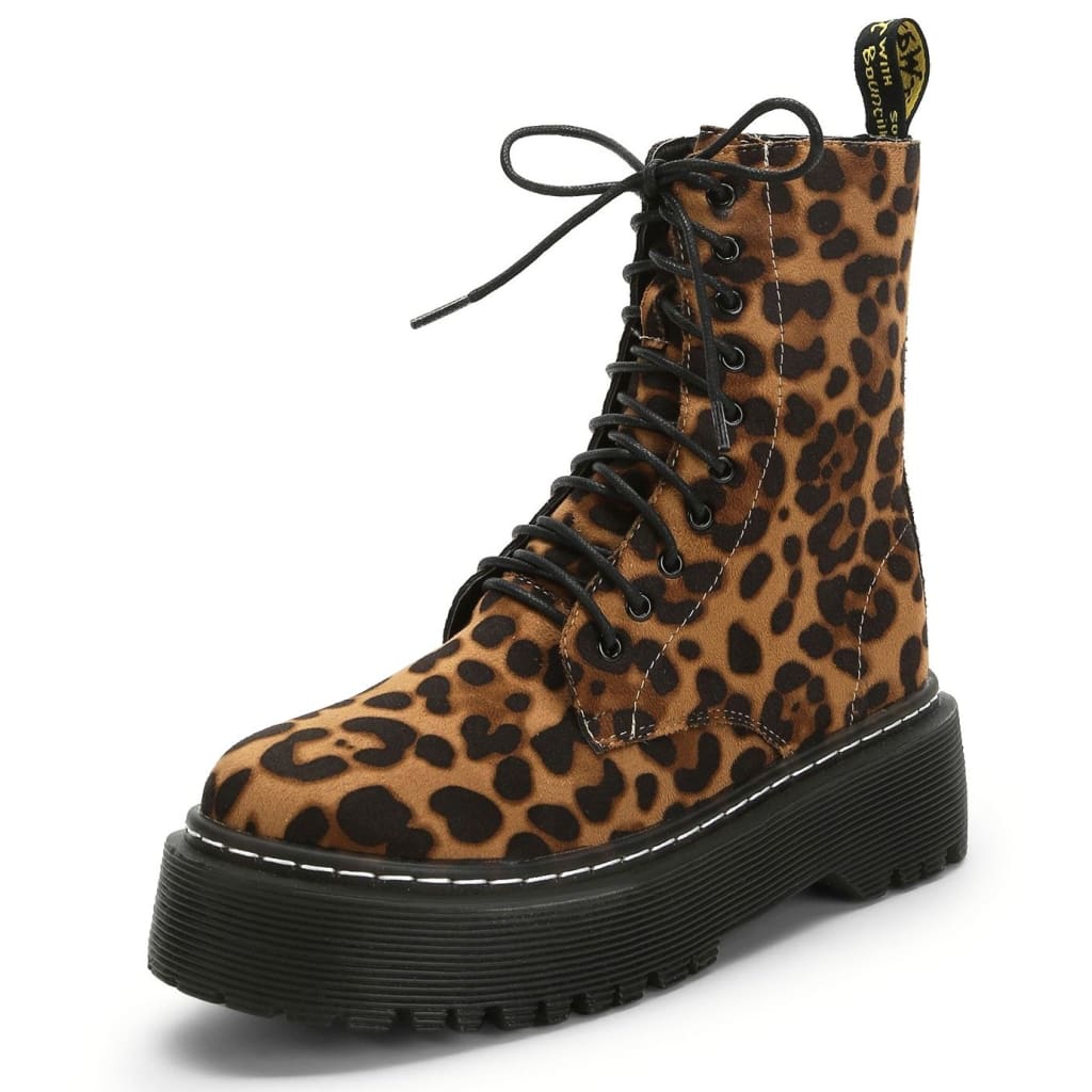 chunky leopard print boots