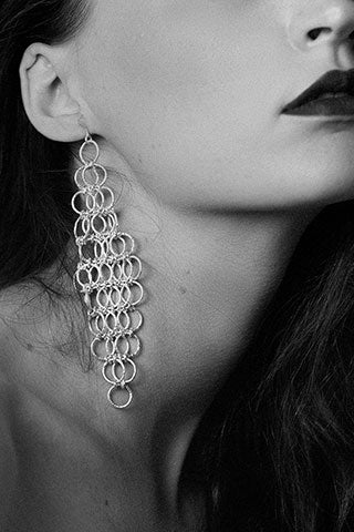 Tanzire's 925 Sterling Silver Handmade Circles Single Earring