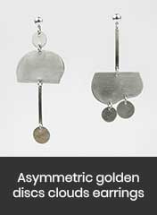 steel dangle earrings, handmade in Athens