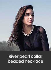 Natural river pearl collar necklace, handmade in Honduras