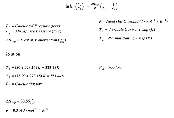 Clausius-Clapeyron Vapor Pressure Formula