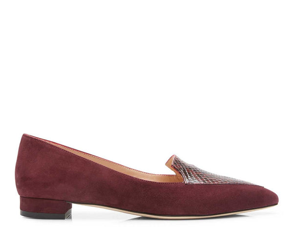 burgundy pointed flats