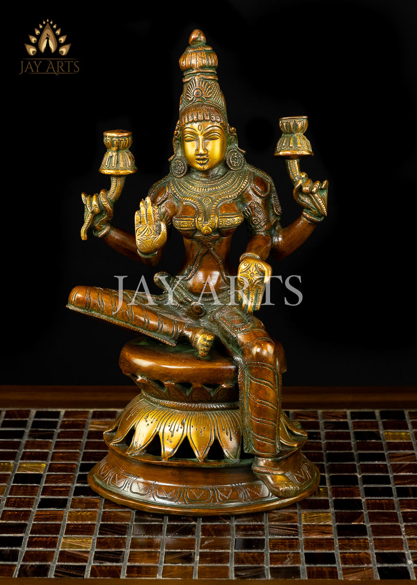 Goddess Lakshmi Devi seated on a Lotus – JayArts.com