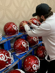 Baker Mayfield Signing Oklahoma Helmet