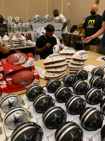 Dak Prescott signing Dallas Cowboys Logo Footballs