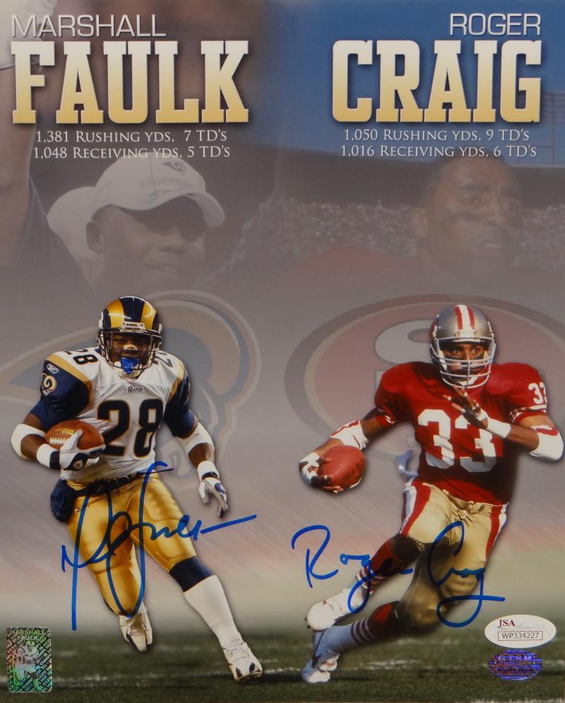 Marshall Faulk Roger Craig Signed 8x10 Rushing/ Receiving Yards Photo- –  The Jersey Source