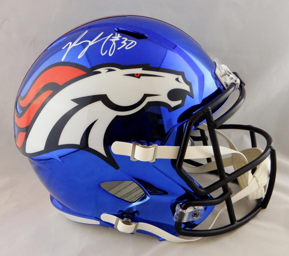 phillip lindsay autographed helmet