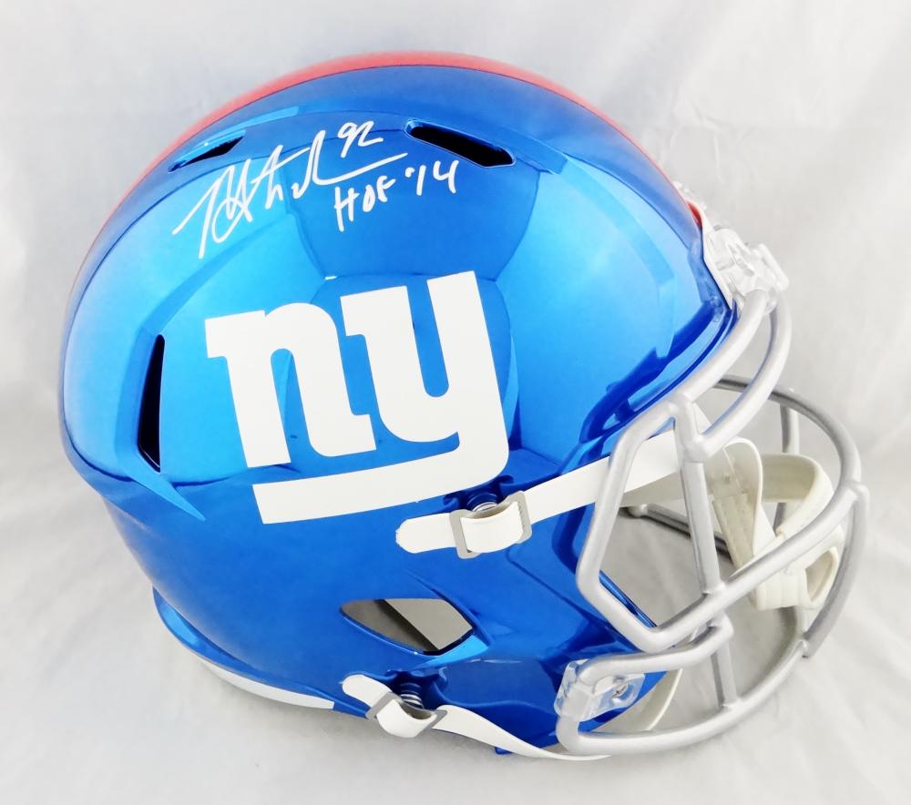 Michael Strahan New York Giants Autographed White Logo Football