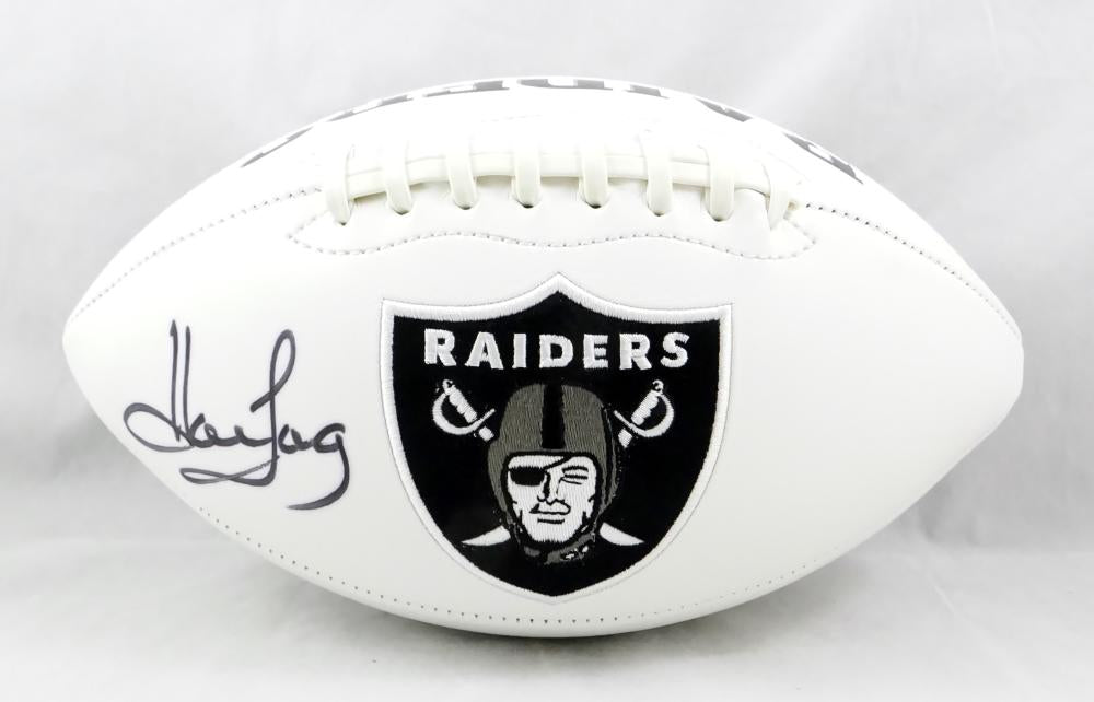 Howie Long Autographed Oakland Raiders Logo Football JSA Witnessed Auth 