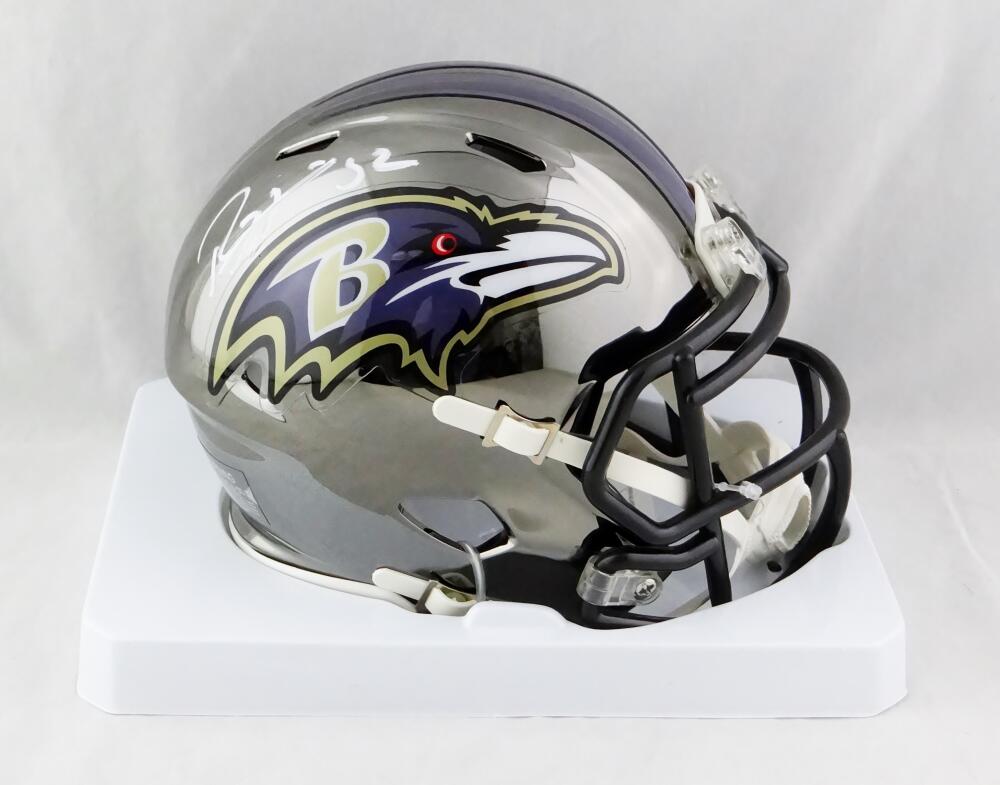 Lamar Jackson Signed Ravens Full-Size White ICE Speed Helmet (JSA COA) (See  Description)