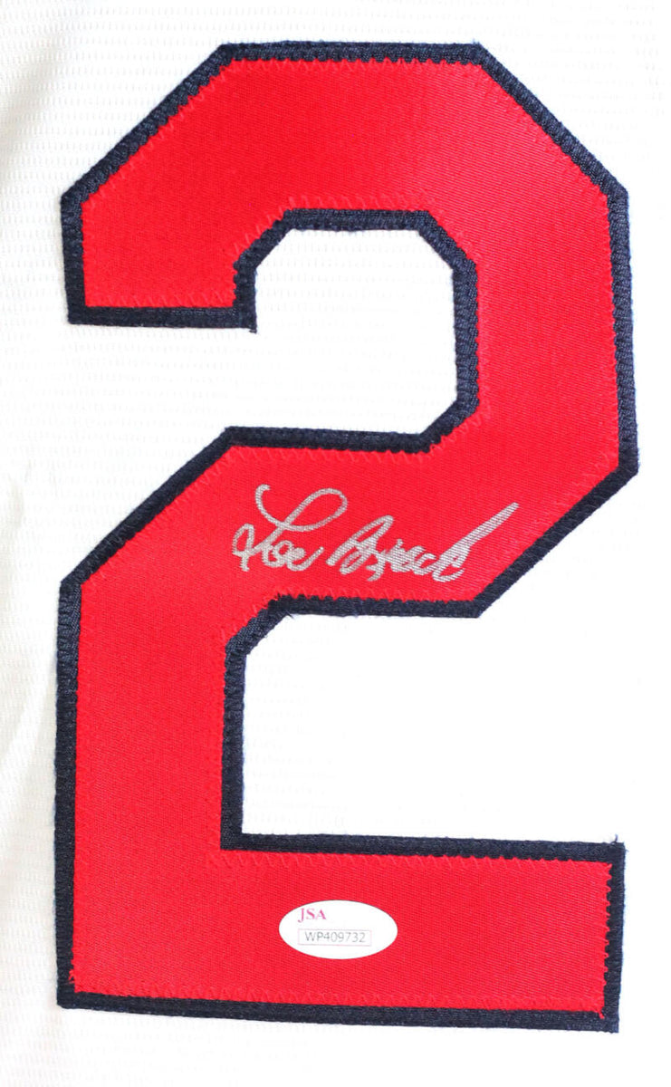 Lou Brock Autographed St Louis Cardinals Majestic White XL Jersey JSA