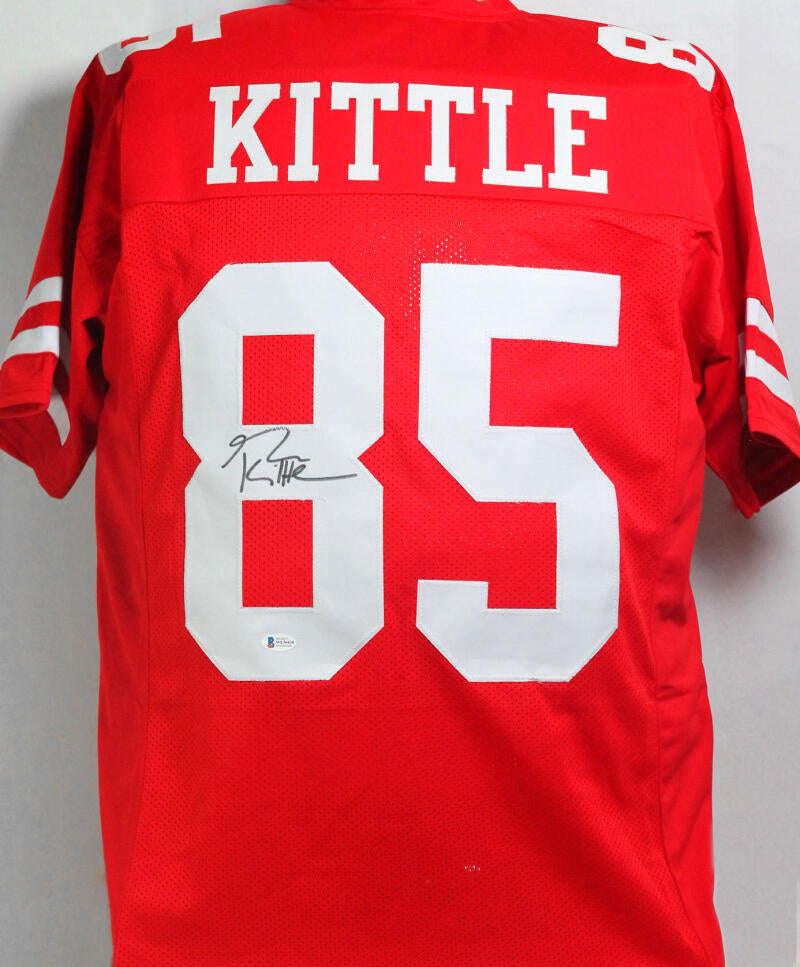 George Kittle Autographed Red Pro Style Jersey - Beckett W *Black *8 – The  Jersey Source