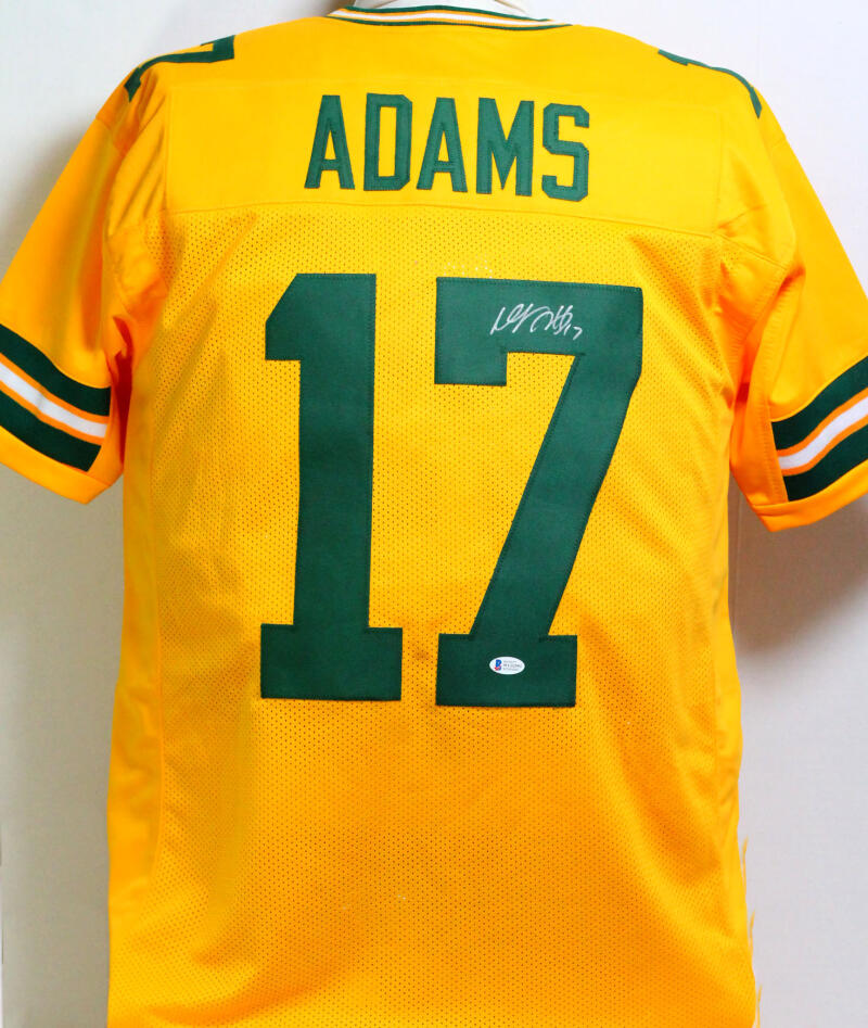 The Jersey Source Davante Adams Autographed Yellow Pro Style Jersey - Beckett Witnessed *7