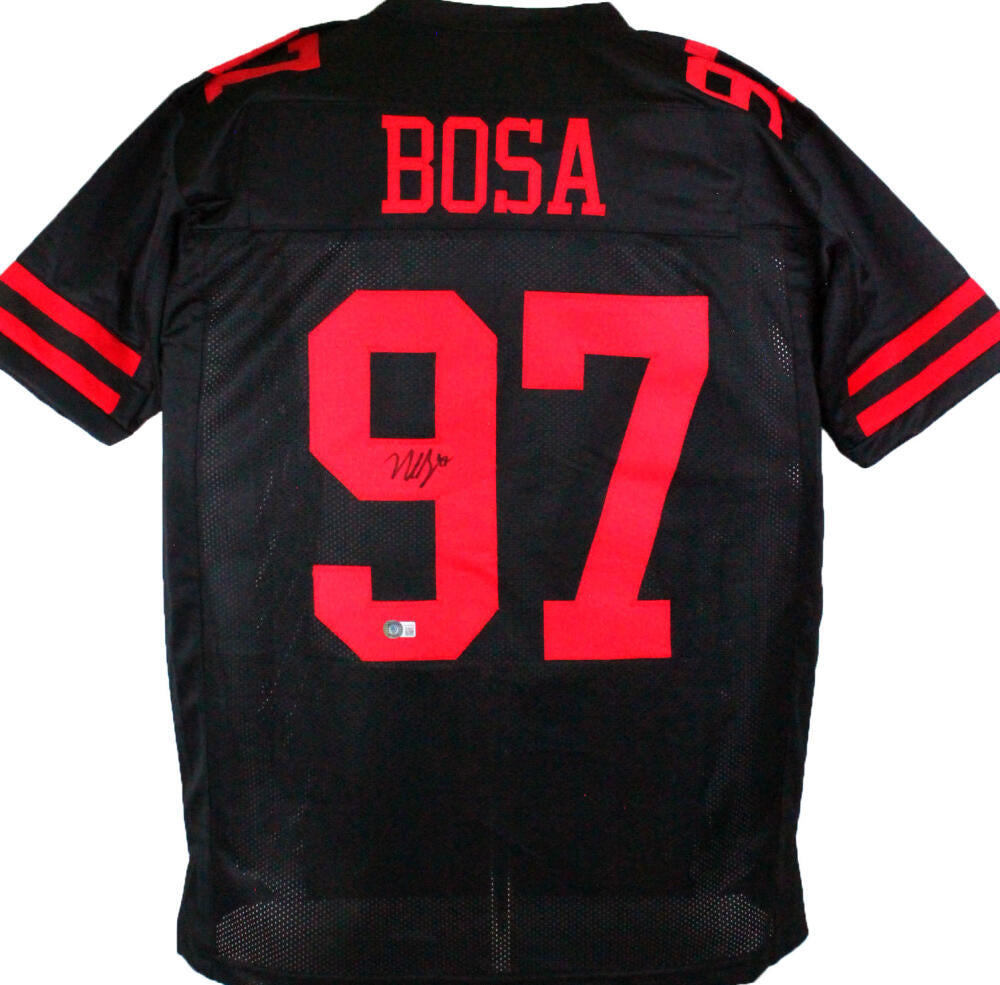 sipromotionssipromotions Nick Bosa Joey Bosa Signed Black Bosa Bros Custom Football Jersey (JSA COA)