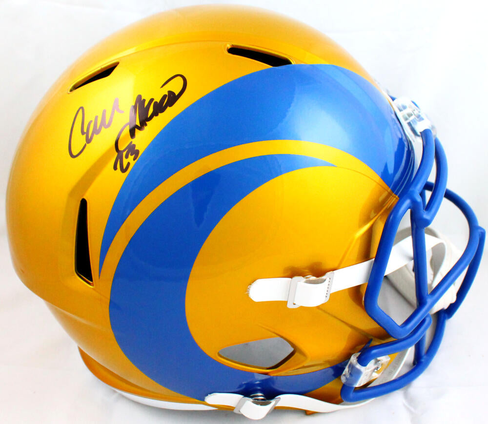 Los Angeles Rams Cam Akers Signed Full Size Replica Flash Helmet