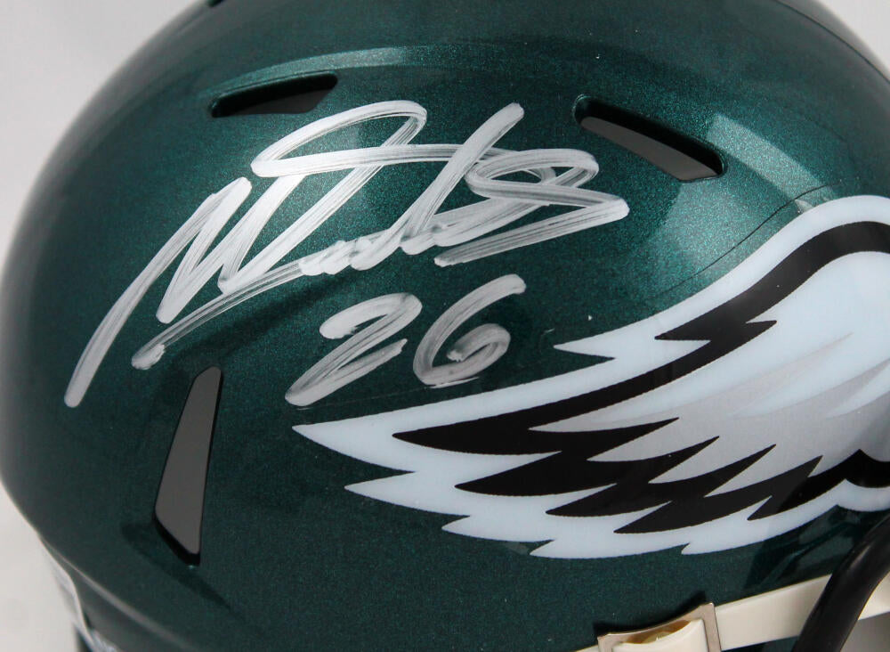 Miles Sanders Autographed Philadelphia Eagles Speed Mini Helmet