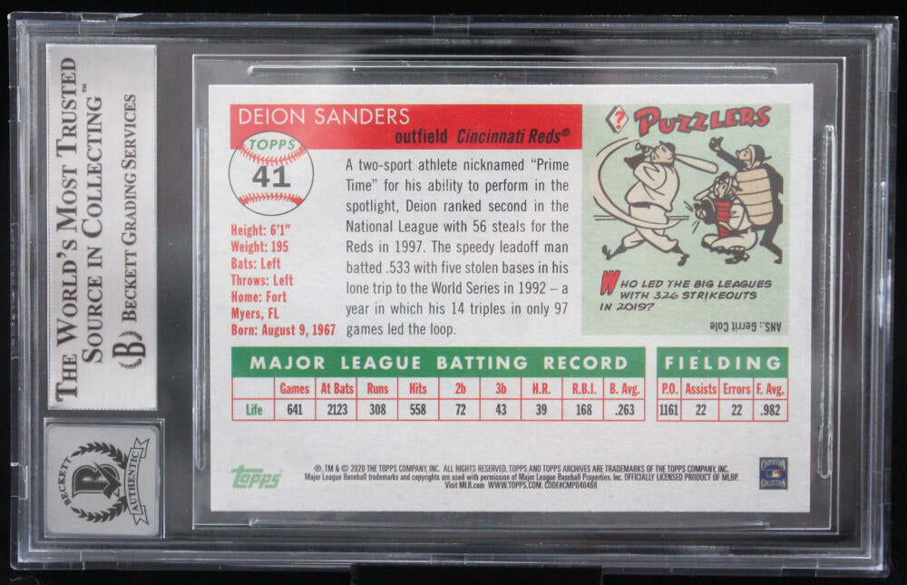  2020 Topps Archives #41 Deion Sanders Cincinnati Reds