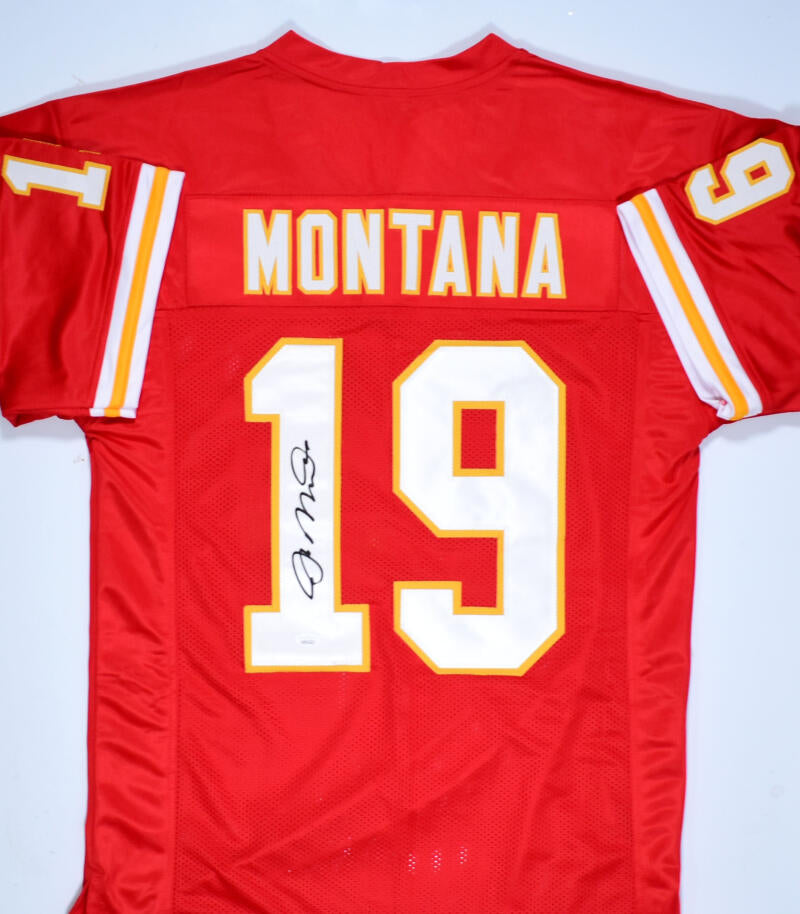 Joe Montana Autographed Red Pro Style Jersey- JSA W *Black – The Jersey  Source