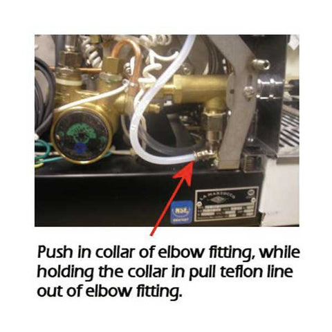 removing the teflon line from the la marzocco gs3's steam valve