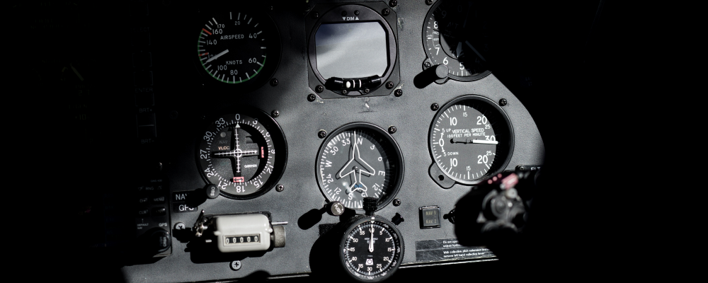 Bannière cockpit d'avion