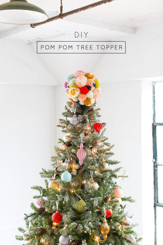 Martha-Stewart-Christmas close image of pom pom tree topper