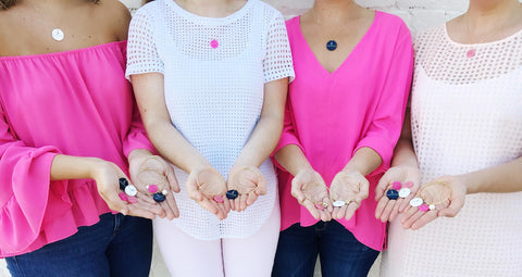 Moon and Lola breast cancer awareness charms