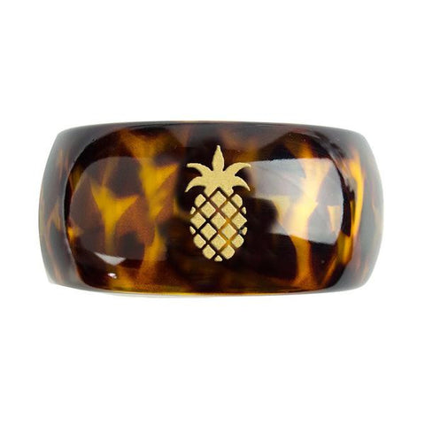 Moon and Lola Tortoise Shell Parker Bangle with Pineapple Symbol