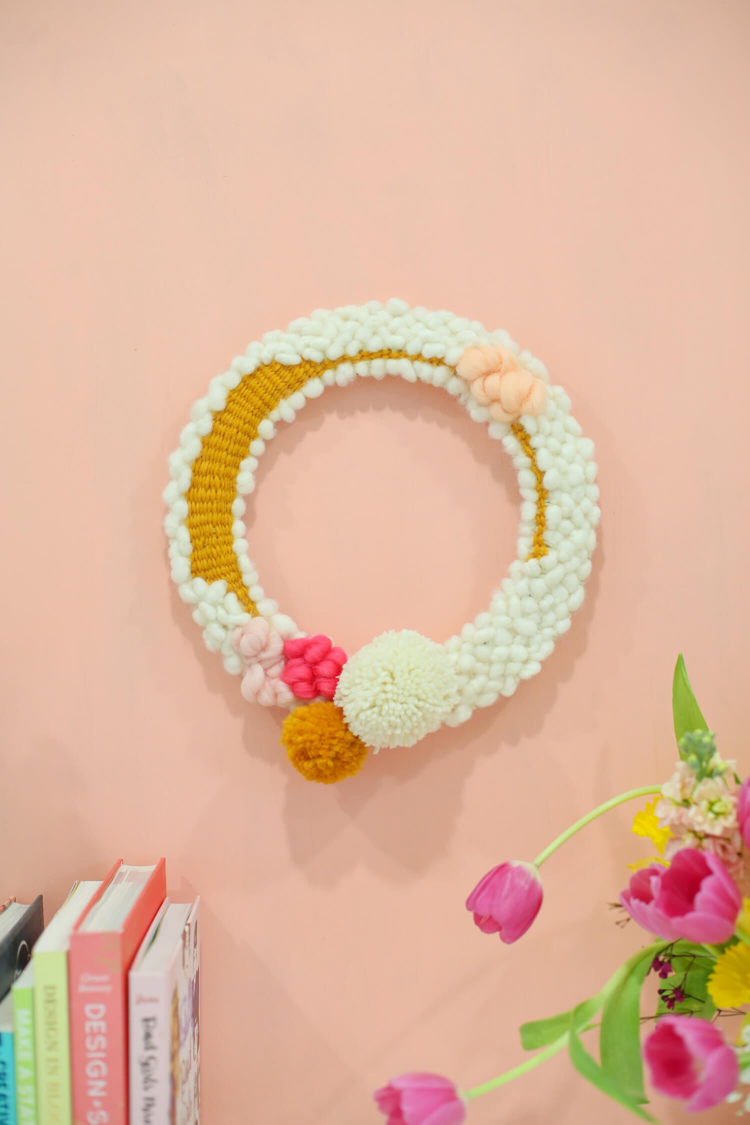 Moon and Lola diy spring time wreath idea by lovely indeed