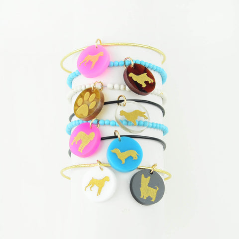 Moon and Lola Stacks of Charm Bracelets for the dog pet lover in your life