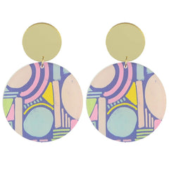 Moon and Lola MLxxTP Patterned Disc Drop Earrings