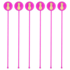 Moon and Lola Hot Pink Pineapple Drink Stirrers