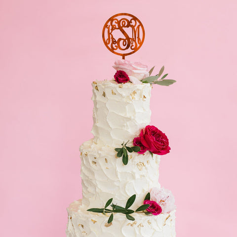 Moon and Lola Script Monogram Cake Topper