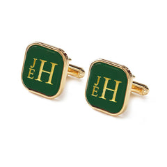 Moon and Lola Stacked Square Monogram Cufflinks