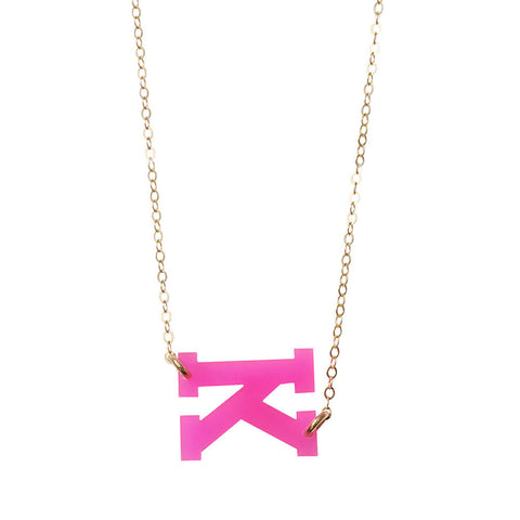 Metal Single Letter Necklace