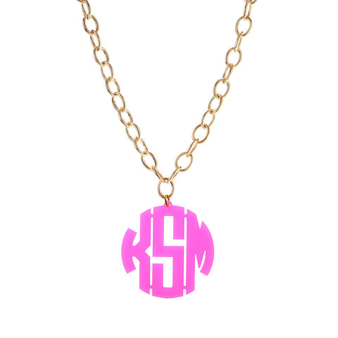 Cheshire Handcut Monogram Rimmed Necklace