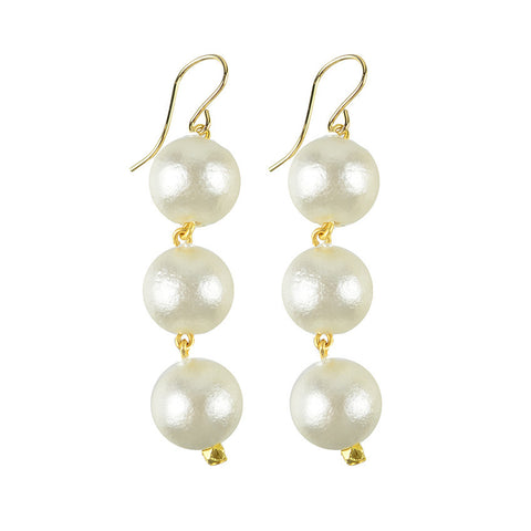 Europa Cotton Pearl Graduated Earrings